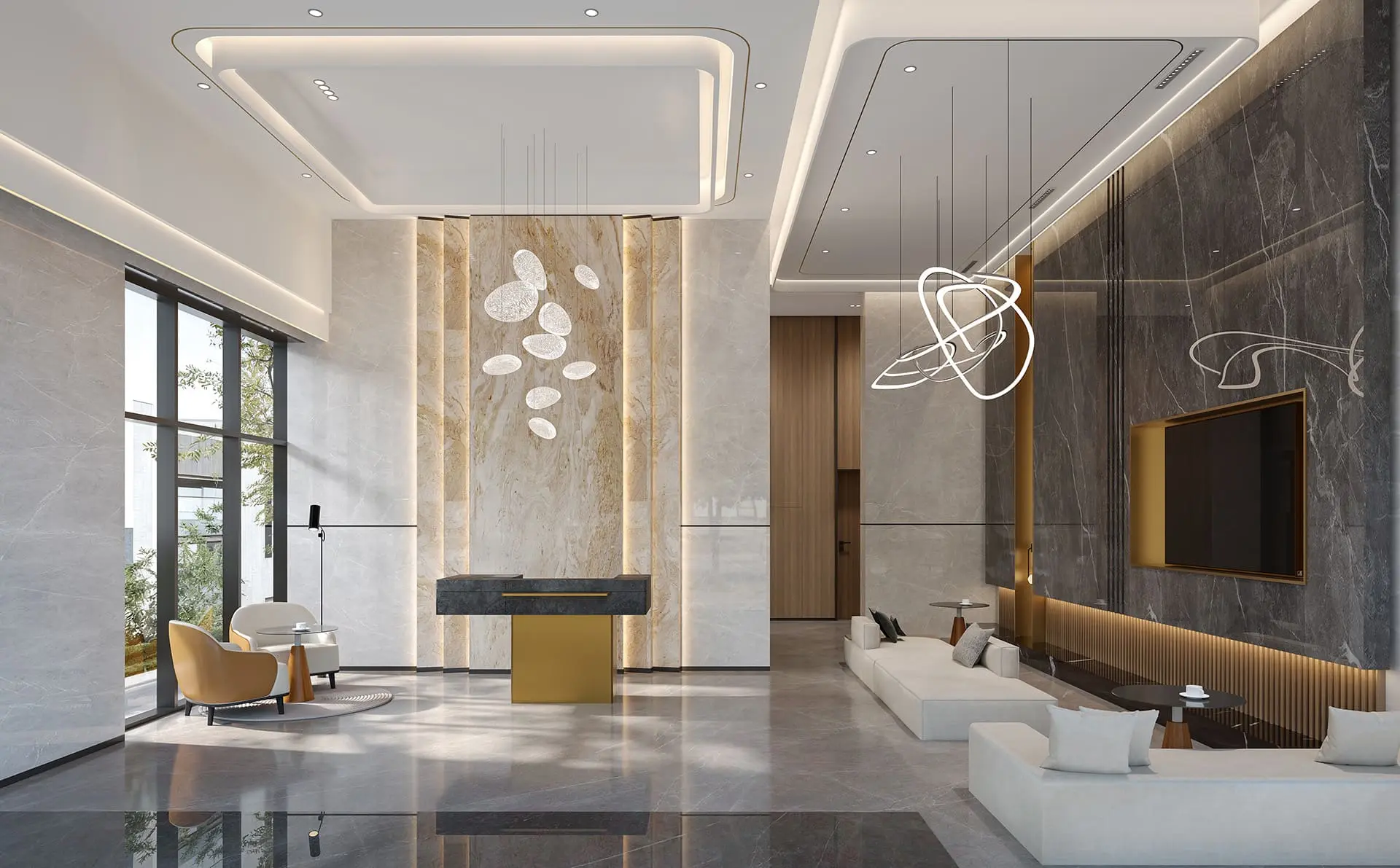 Gladia Heights 11 Phối cảnh sảnh tiếp khách tháp B1 Gladia Heights