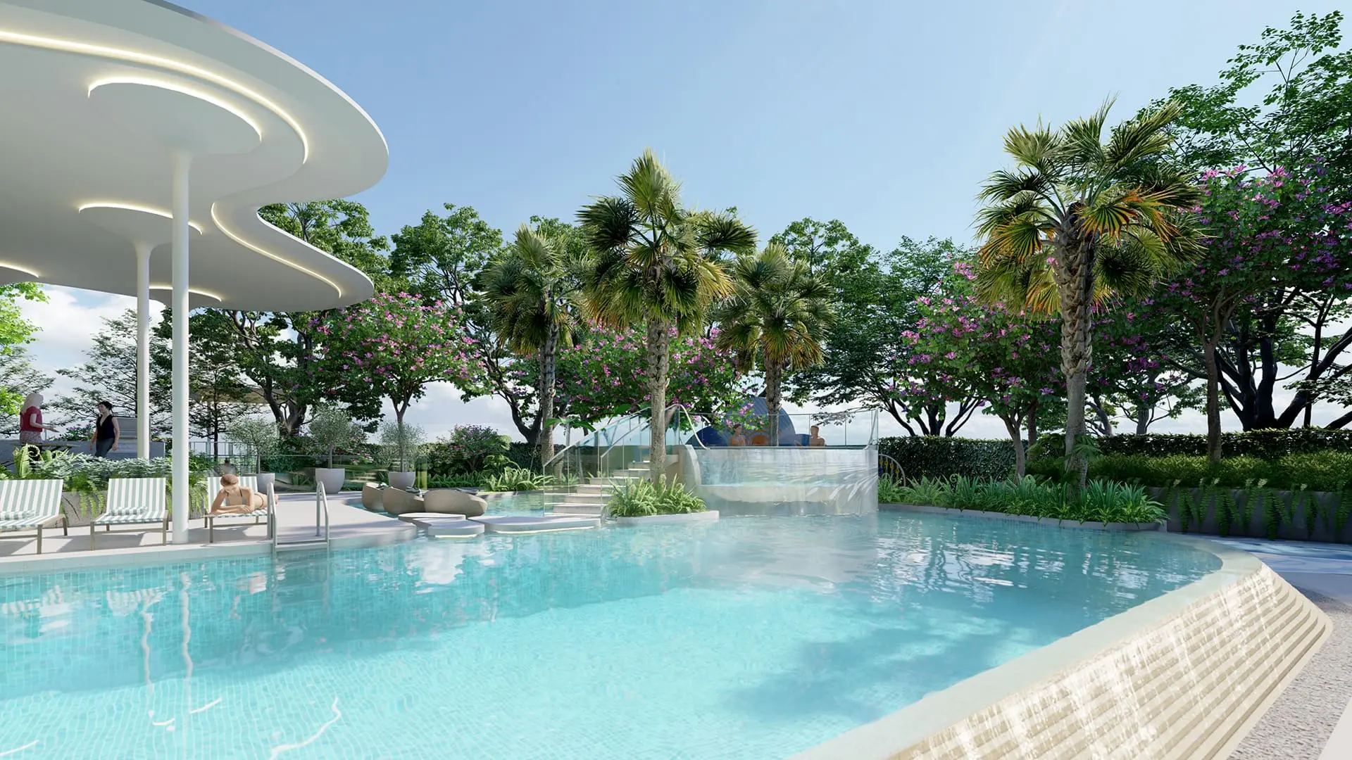 Gladia Heights 9 Phối cảnh hồ bơi ánh sao tại Gladia Heights